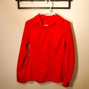 Handmade red button-up shirt